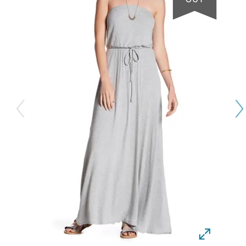 Strapless maxi with drawstring
